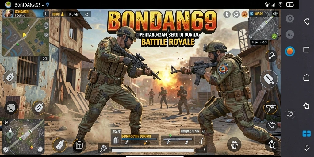 Gameplay mendebarkan BONDAN69 dalam pertempuran Battle Royale.
