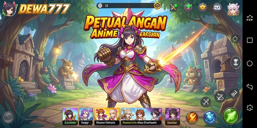 Gameplay seru dalam DEWA777 dengan karakter anime yang menarik.