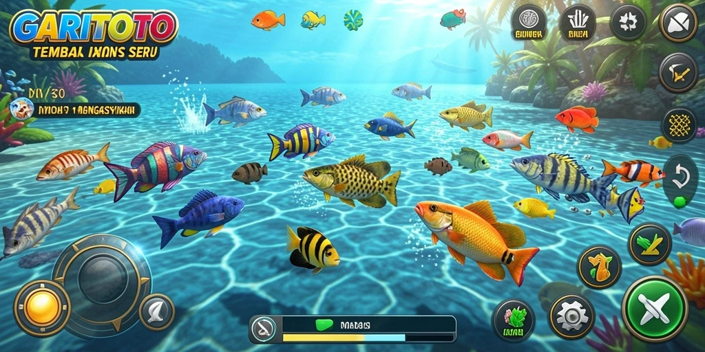 Tampilan gameplay GARITOTO yang seru dan mengasyikkan saat menembak ikan.