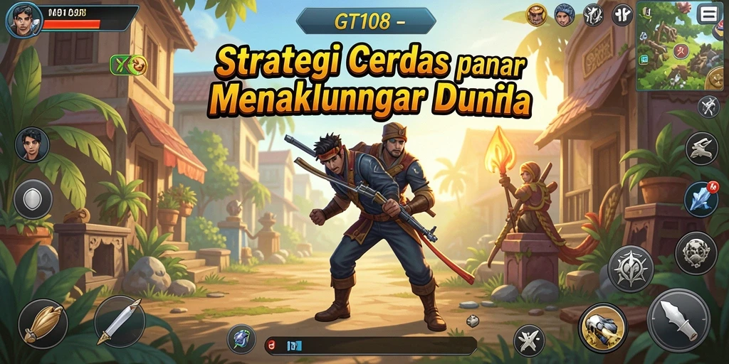 Screenshot gameplay GT108 menampilkan peperangan yang seru dan strategis.