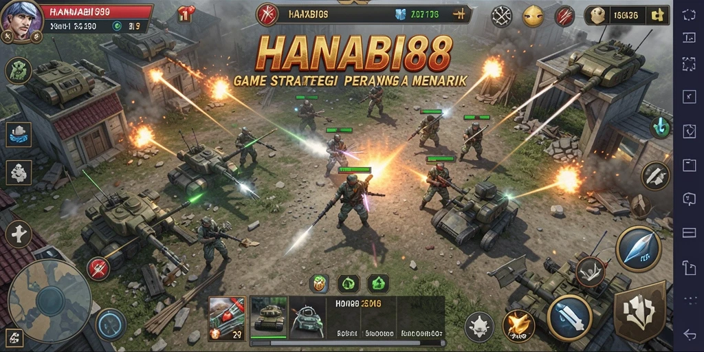 Tampilan screenshot gameplay <strong>HANABI88</strong> yang menyoroti pertempuran yang strategis.
