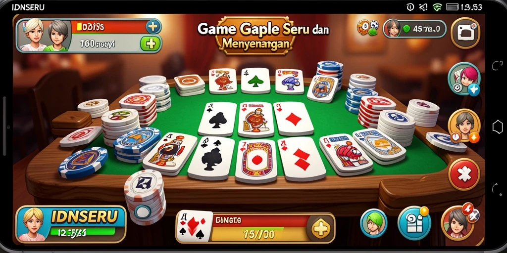 Tampilan gameplay Gaple seru dan mengasyikkan di IDNSERU.