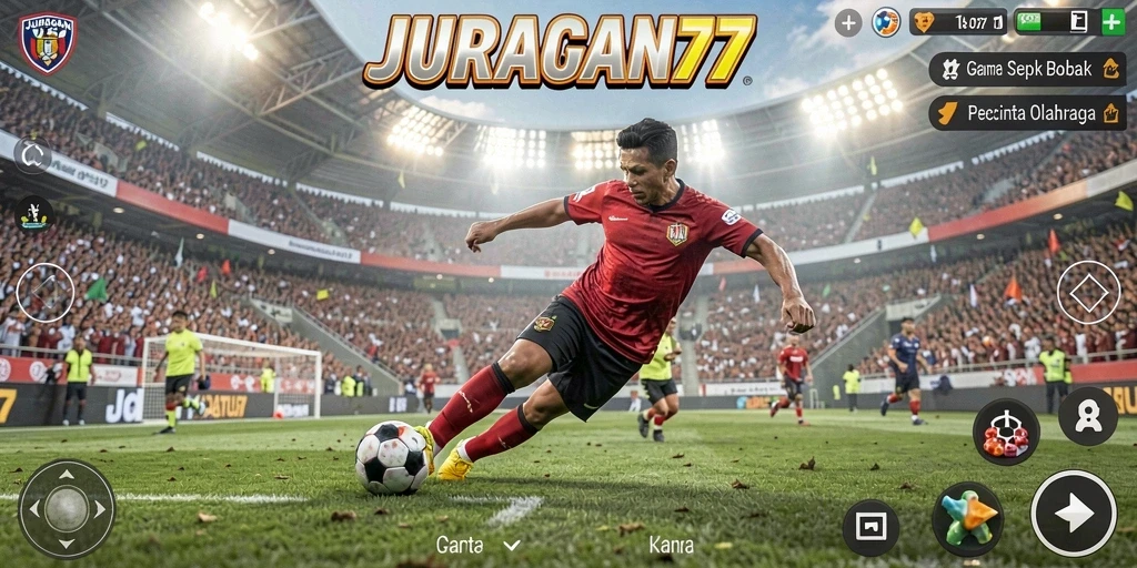 Tampilan gameplay JURAGAN77 menakjubkan dengan aksi sepak bola yang mendebarkan.