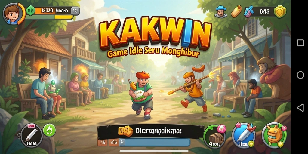 Tampilan gameplay KAKWIN yang menarik dan interaktif dalam genre Idle.