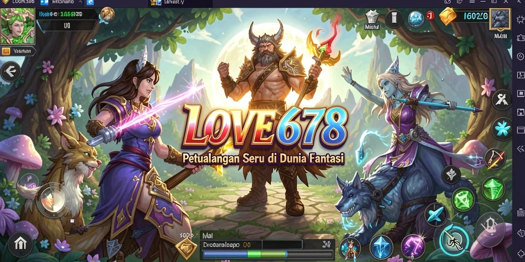 Screenshot utama LOVE678 menampilkan aksi mendebarkan dalam dunia petualangan.