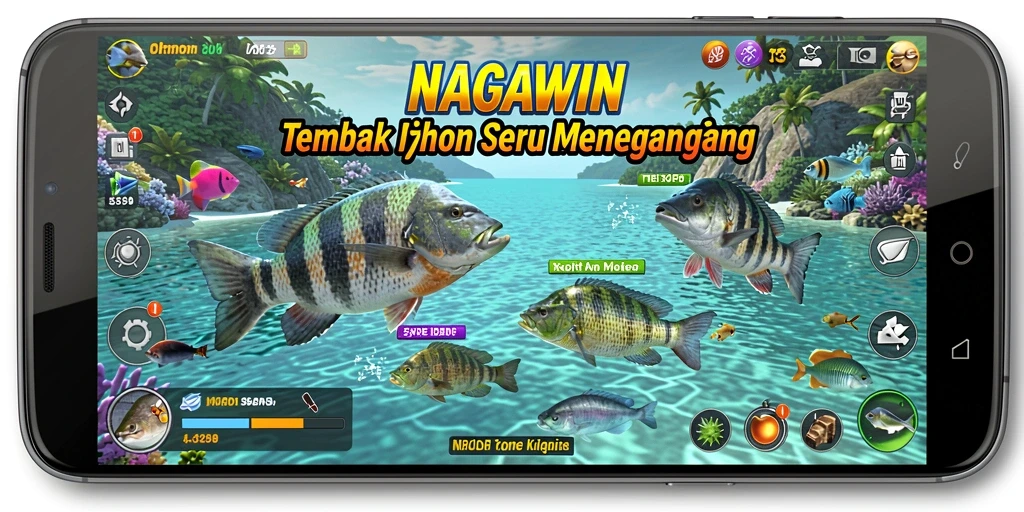 Tangkapan layar menampilkan aksi seru permainan Tembak Ikan.