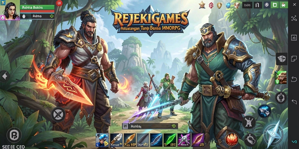 Tampilan gameplay <strong>REJEKIGAMES</strong> yang epik dan menantang.