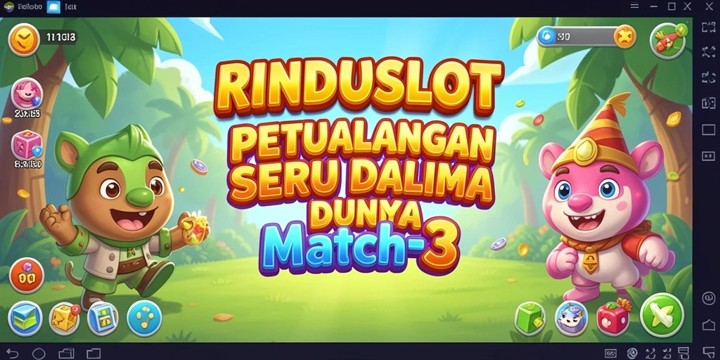 Tangkapan layar RINDUSLOT menampilkan aksi mencocokkan objek berwarna-warni.
