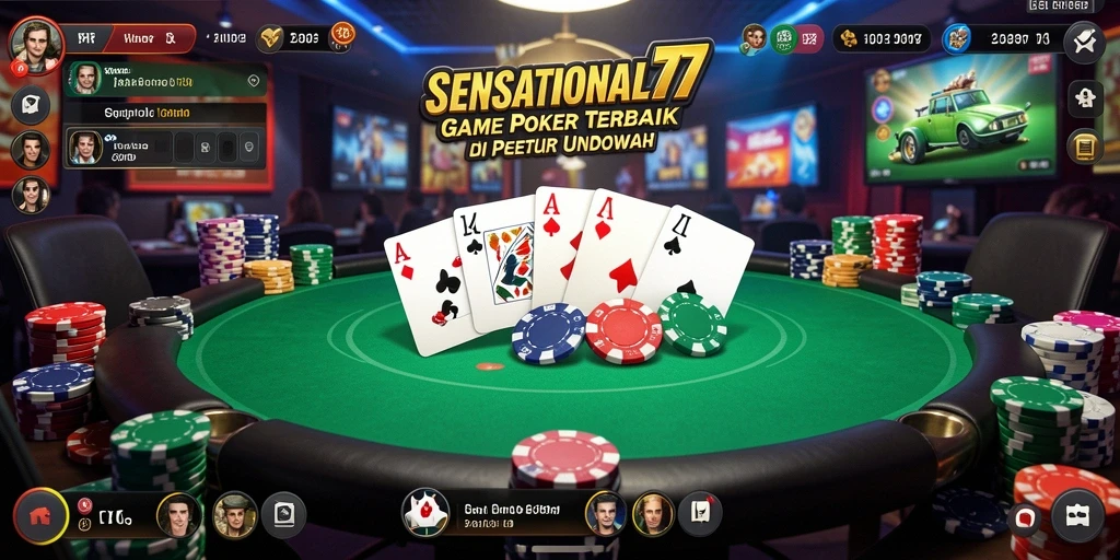 Tampilan gameplay SENSATIONAL77 yang mendebarkan saat bermain poker.