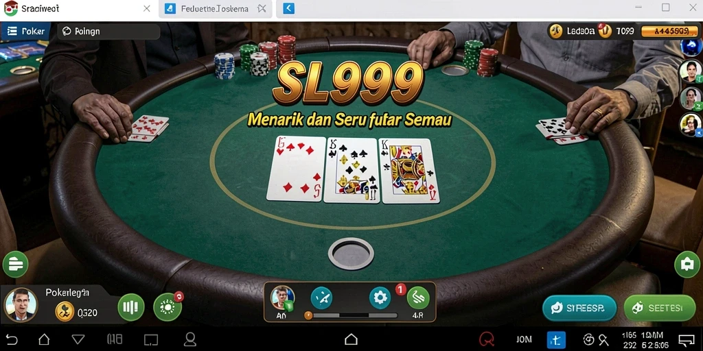 Tampilan gameplay menarik dari SL999 dengan suasana Poker yang seru.