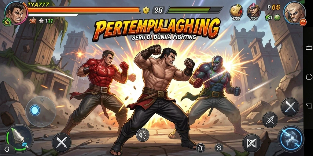 Gameplay menarik dan karakter bertarung di arena pertempuran TYA777.